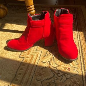 New Red Velvet Boots
